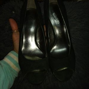 Candie's Open Toe Black Heels Size 8